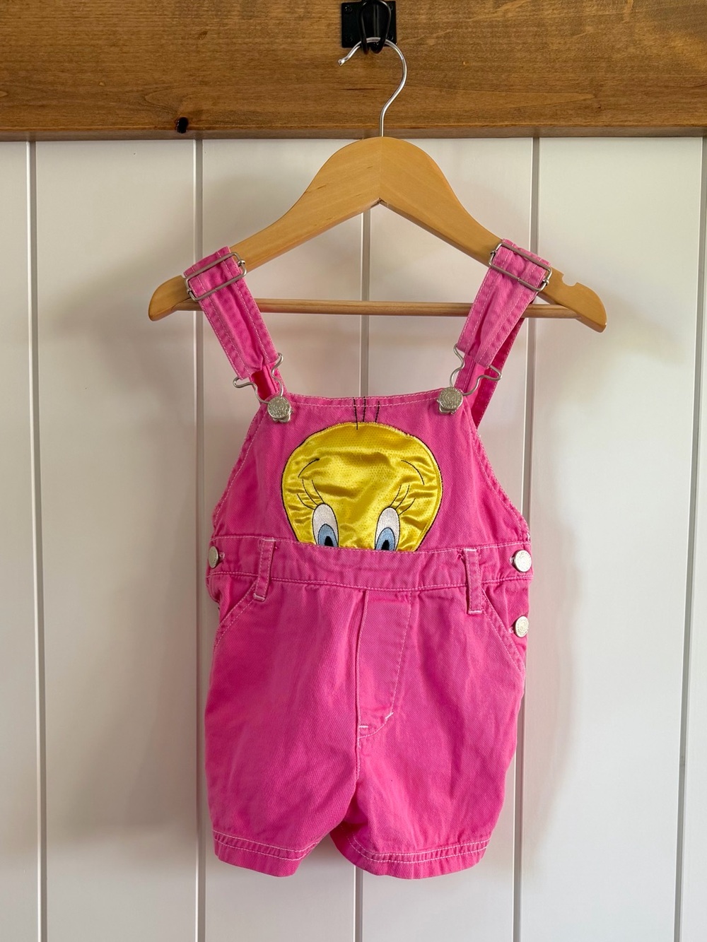 Warner Bros. Hot Pink Tweety Short Overalls
